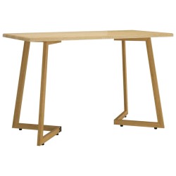 vidaXL Mesa de comedor MDF y hierro marrón claro 120x60x74 cm