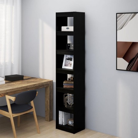 vidaXL Estantería/divisor de espacios madera pino negro 40x30x199 cm