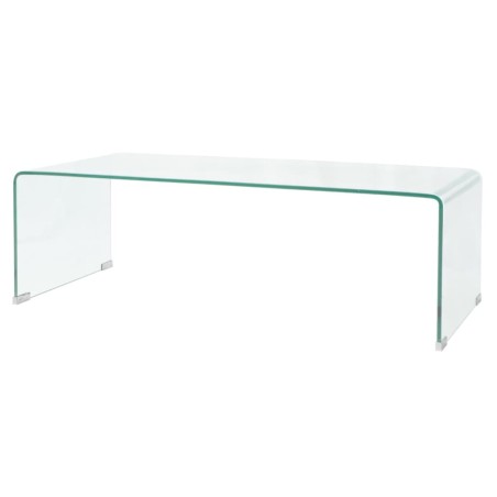 vidaXL Mesa de centro vidrio templado 98x45x30 cm claro