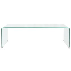 vidaXL Mesa de centro vidrio templado 98x45x30 cm claro