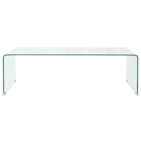 vidaXL Mesa de centro vidrio templado 98x45x30 cm claro