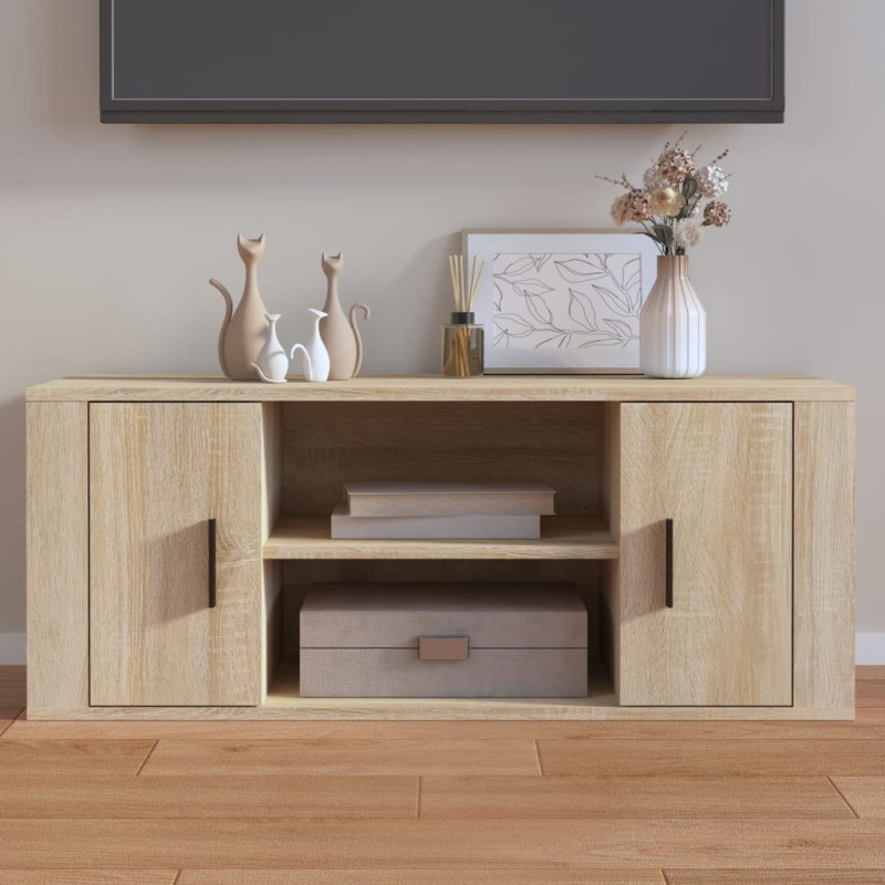 vidaXL Mueble para TV madera contrachapada color roble 100x35x40 cm vidaXL Mueble para TV madera contrachapada color roble 100x35x40 cm