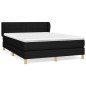 vidaXL Cama box spring con colchón tela negro 140x190 cm vidaXL Cama box spring con colchón tela negro 140x190 cm