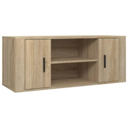 vidaXL Mueble para TV madera contrachapada color roble 100x35x40 cm
