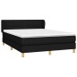 vidaXL Cama box spring con colchón tela negro 140x190 cm vidaXL Cama box spring con colchón tela negro 140x190 cm