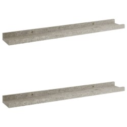vidaXL Estantes de pared 2 unidades gris hormigón 60x9x3 cm