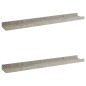 vidaXL Estantes de pared 2 unidades gris hormigón 60x9x3 cm vidaXL Estantes de pared 2 unidades gris hormigón 60x9x3 cm