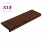 vidaXL Alfombrillas de escalera 10 unidades marrón 65x21x4 cm vidaXL Alfombrillas de escalera 10 unidades marrón 65x21x4 cm