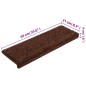vidaXL Alfombrillas de escalera 10 unidades marrón 65x21x4 cm vidaXL Alfombrillas de escalera 10 unidades marrón 65x21x4 cm