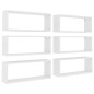 vidaXL Estantes cubo de pared 6 uds contrachapada blanco 60x15x23 cm vidaXL Estantes cubo de pared 6 uds contrachapada blanco 60x15x23 cm