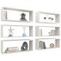 vidaXL Estantes cubo de pared 6 uds contrachapada blanco 60x15x23 cm vidaXL Estantes cubo de pared 6 uds contrachapada blanco 60x15x23 cm