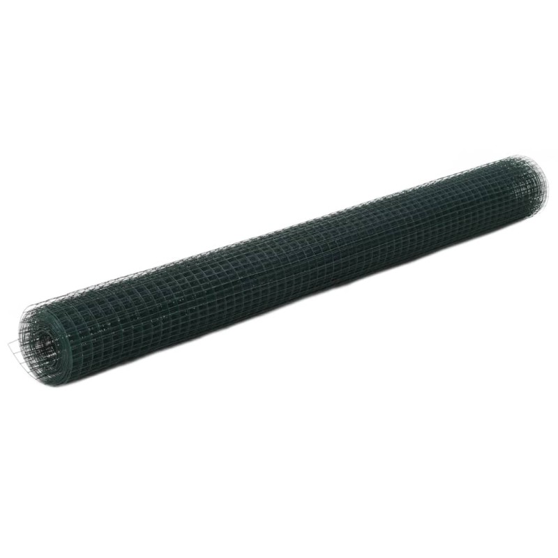 vidaXL Alambrada de gallinero acero revestimiento PVC verde 25x1,5 m vidaXL Alambrada de gallinero acero revestimiento PVC verde 25x1,5 m