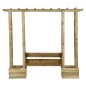 vidaXL Pérgola de jardín con banco y jardineras madera pino impregnada vidaXL Pérgola de jardín con banco y jardineras madera pino impregnada