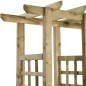 vidaXL Pérgola de jardín con banco y jardineras madera pino impregnada vidaXL Pérgola de jardín con banco y jardineras madera pino impregnada