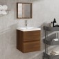 vidaXL Armario de baño con espejo madera contrachapada marrón roble vidaXL Armario de baño con espejo madera contrachapada marrón roble