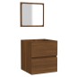 vidaXL Armario de baño con espejo madera contrachapada marrón roble vidaXL Armario de baño con espejo madera contrachapada marrón roble