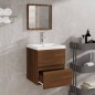 vidaXL Armario de baño con espejo madera contrachapada marrón roble vidaXL Armario de baño con espejo madera contrachapada marrón roble