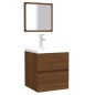 vidaXL Armario de baño con espejo madera contrachapada marrón roble vidaXL Armario de baño con espejo madera contrachapada marrón roble