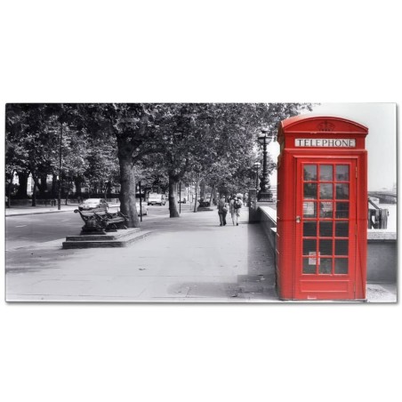 vidaXL Mesa de centro superficie de vidrio con foto de cabina inglesa 