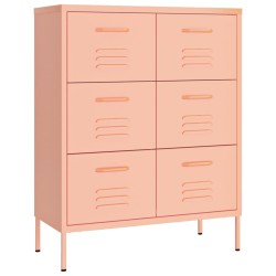 vidaXL Armario de almacenamiento acero rosa 80x35x101,5 cm