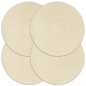 vidaXL Manteles individuales redondos 4 uds algodón natural liso 38 cm 