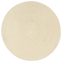 vidaXL Manteles individuales redondos 4 uds algodón natural liso 38 cm 