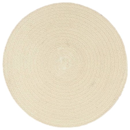 vidaXL Manteles individuales redondos 4 uds algodón natural liso 38 cm 