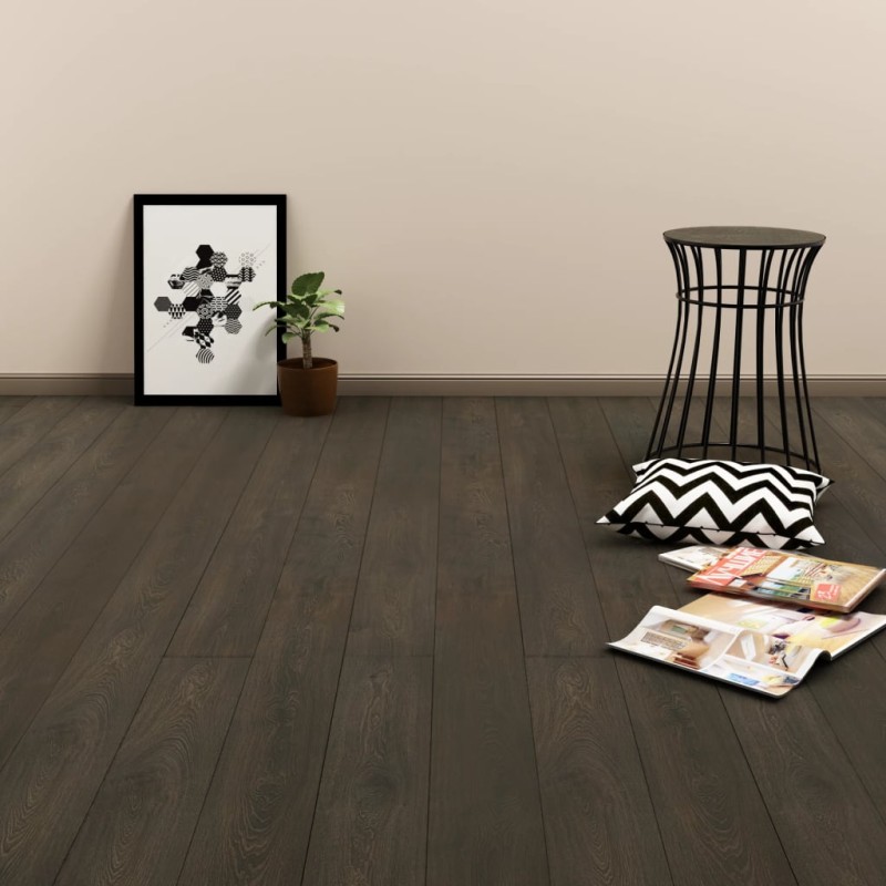 vidaXL Lamas para suelo PVC autoadhesivas 4,46 m² 3 mm marrón oscuro vidaXL Lamas para suelo PVC autoadhesivas 4,46 m² 3 mm marrón oscuro
