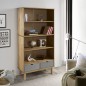 vidaXL Estantería con 2 cajones OTTA madera maciza pino marrón y gris vidaXL Estantería con 2 cajones OTTA madera maciza pino marrón y gris