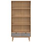 vidaXL Estantería con 2 cajones OTTA madera maciza pino marrón y gris vidaXL Estantería con 2 cajones OTTA madera maciza pino marrón y gris
