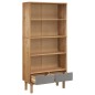 vidaXL Estantería con 2 cajones OTTA madera maciza pino marrón y gris vidaXL Estantería con 2 cajones OTTA madera maciza pino marrón y gris