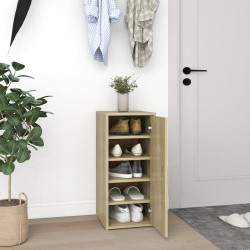vidaXL Mueble zapatero madera ingeniería roble Sonoma 32x35x70 cm