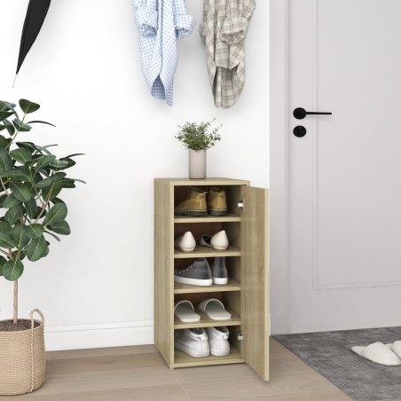 vidaXL Mueble zapatero madera ingeniería roble Sonoma 32x35x70 cm