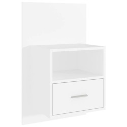 vidaXL Mesita de noche de pared blanca