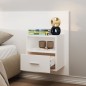 vidaXL Mesita de noche de pared blanca vidaXL Mesita de noche de pared blanca