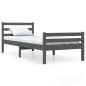 vidaXL Estructura de cama madera maciza gris 90x200 cm vidaXL Estructura de cama madera maciza gris 90x200 cm