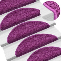 vidaXL Alfombrillas de escalera 10 unidades violeta 65x21x4 cm