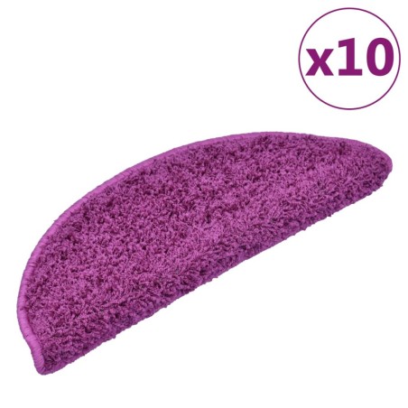 vidaXL Alfombrillas de escalera 10 unidades violeta 65x21x4 cm
