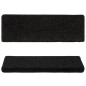 vidaXL Alfombras de peldaños de escalera 15 uds negro 65x21x4 cm vidaXL Alfombras de peldaños de escalera 15 uds negro 65x21x4 cm