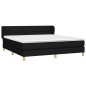 vidaXL Cama box spring con colchón tela negro 180x200 cm