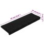 vidaXL Alfombras de peldaños de escalera 15 uds negro 65x21x4 cm vidaXL Alfombras de peldaños de escalera 15 uds negro 65x21x4 cm