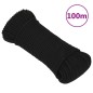 vidaXL Cuerda de trabajo poliéster negro 4 mm 100 m vidaXL Cuerda de trabajo poliéster negro 4 mm 100 m