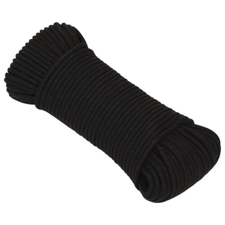 vidaXL Cuerda de trabajo poliéster negro 4 mm 100 m