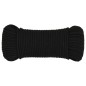 vidaXL Cuerda de trabajo poliéster negro 4 mm 100 m vidaXL Cuerda de trabajo poliéster negro 4 mm 100 m