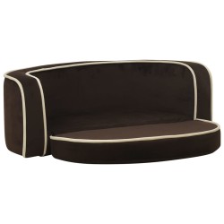 vidaXL Sofá plegable para perros cojín lavable felpa marrón 73x67x26cm