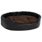 vidaXL Cama de perros felpa y cuero sintético negro marrón 90x79x20 cm