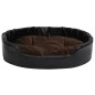 vidaXL Cama de perros felpa y cuero sintético negro marrón 90x79x20 cm