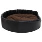 vidaXL Cama de perros felpa y cuero sintético negro marrón 90x79x20 cm