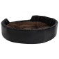 vidaXL Cama de perros felpa y cuero sintético negro marrón 90x79x20 cm