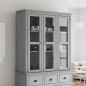vidaXL Armario con puertas de vidrio BODO madera maciza pino gris vidaXL Armario con puertas de vidrio BODO madera maciza pino gris